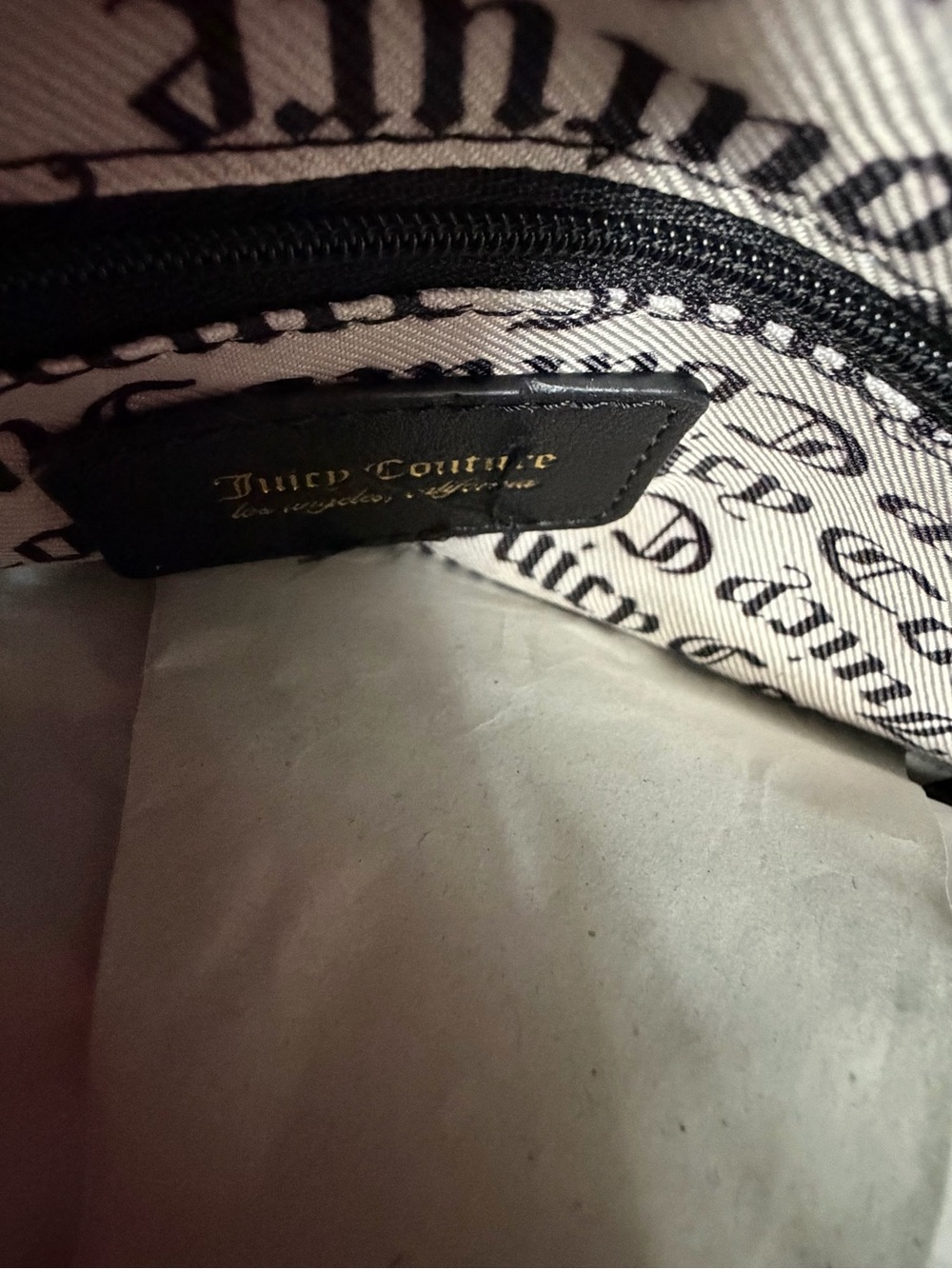 Juicy Couture Black Checkerboard Satchel Crossbody Bag NWT - Picture 8 of 10